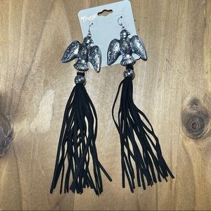 Native Earrings with black tassels